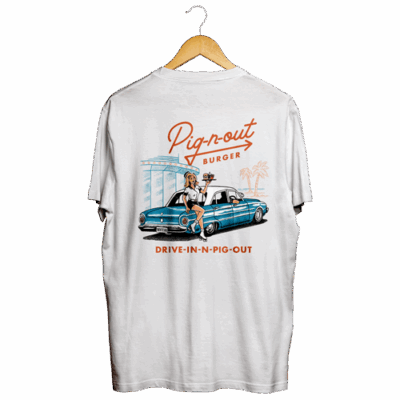 "PIG-N-OUT" Tee White